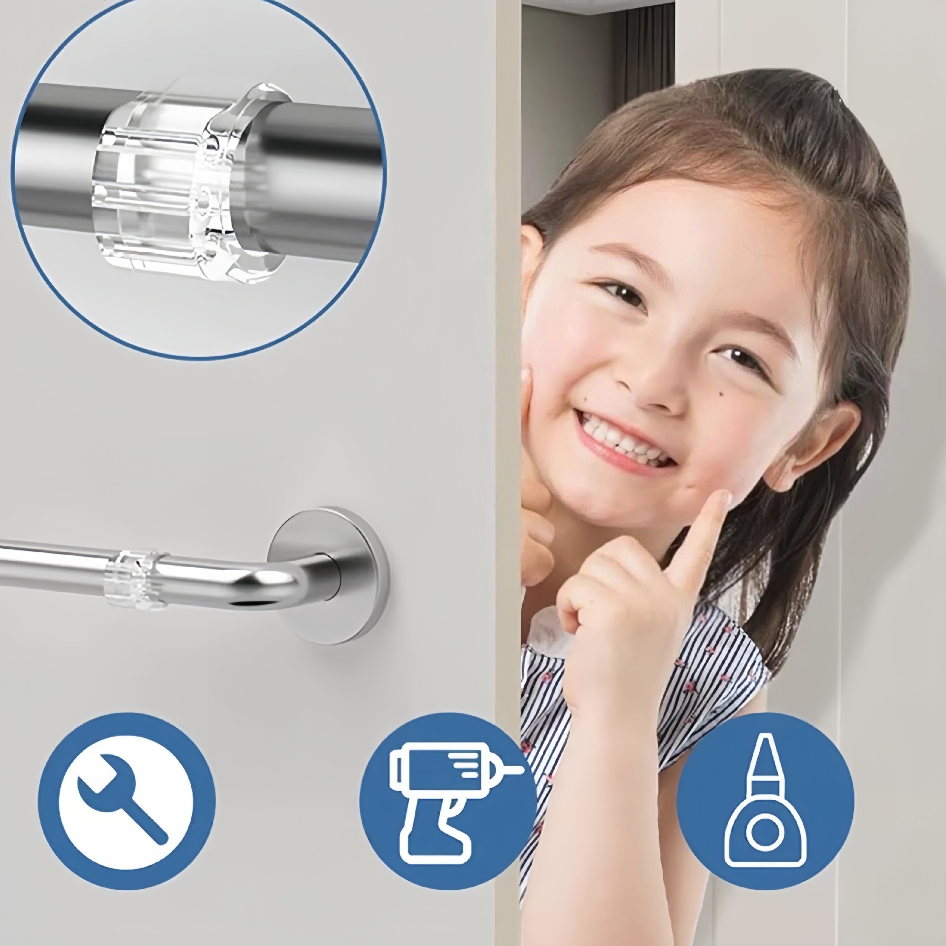 Popular PVC transparent door handle anti-collision pads, anti-collision rings, windproof and anti-collision transparent silicone anti-collision door holes in foreign trade Specification drawing