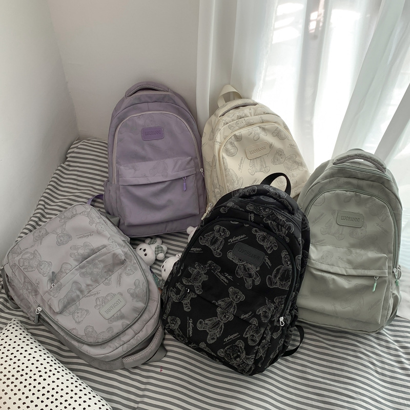 Graffiti reflective schoolbag for girls, 2024 new niche design, casual backpack for junior and senior high school students, large-capacity backpack Specification drawing