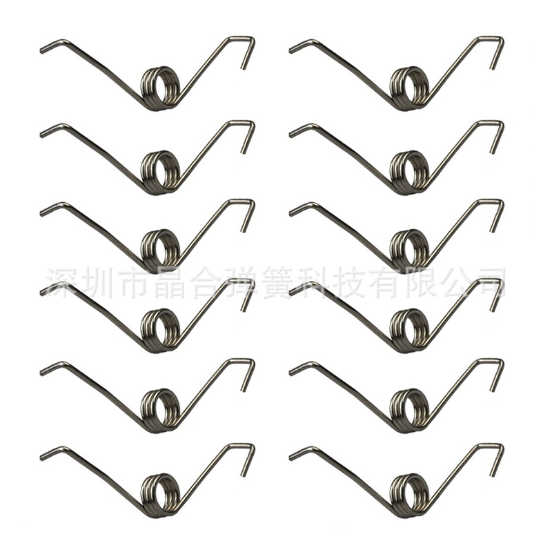 【 Various Spring Samples 】TWS2 earphone case small double torsion spring manufacturer 0.3mm piano steel wire torsion spring details Picture