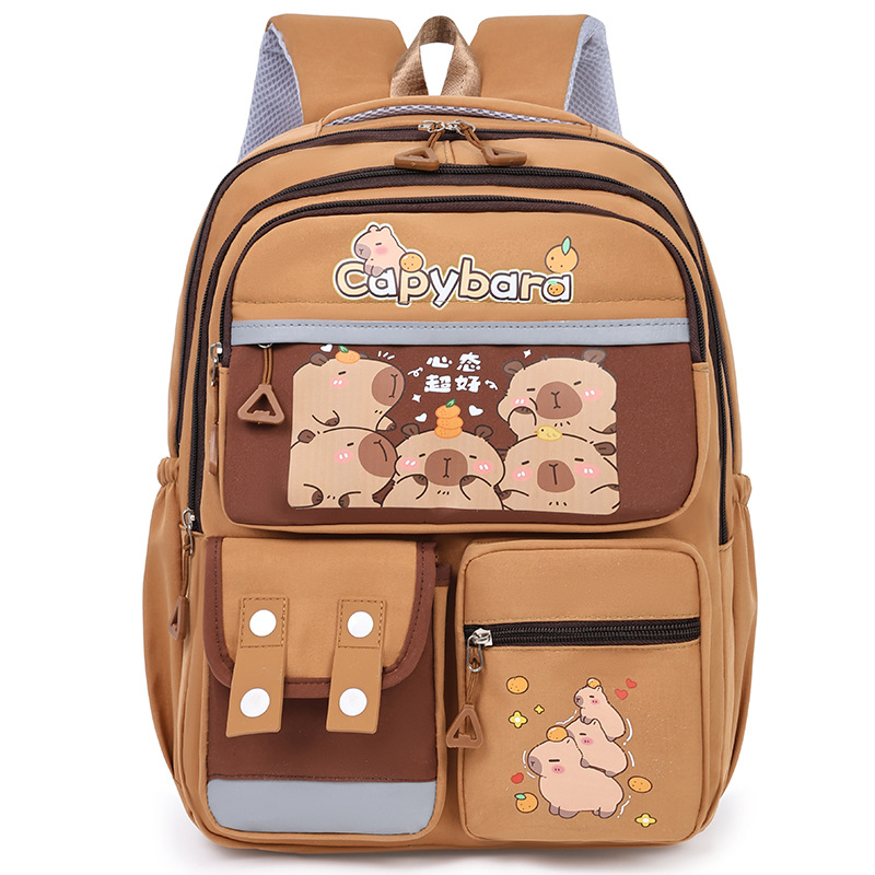 The new Kapibala schoolbag reduces the burden and has a large capacity. It is a lightweight backpack for primary school students aged three to six Item Picture