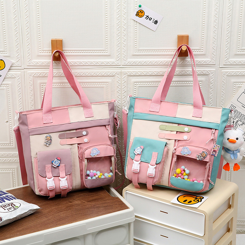 ins Korean version crossbody bag for high school students, junior high school students, and primary school students, a large-capacity simple single-shoulder bag with a forest style full figure