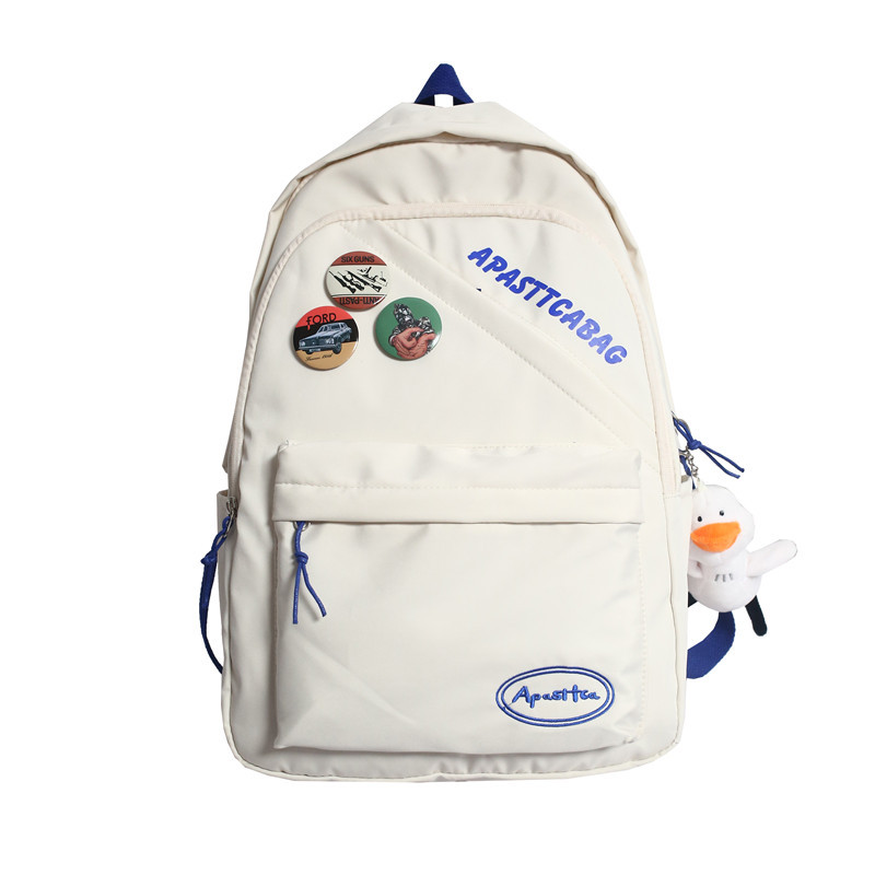 Simple schoolbag for girls, Korean style Harajuku style, double backpack for junior high school, senior high school and college students, outdoor large-capacity couple shoulder bag customization Specification drawing