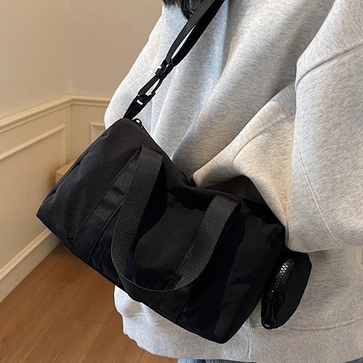 Solid-color zipper single-shoulder bag, commuter bucket bag, tote bag, underarm niche trendy single-shoulder, internet-famous crossbody bag full figure