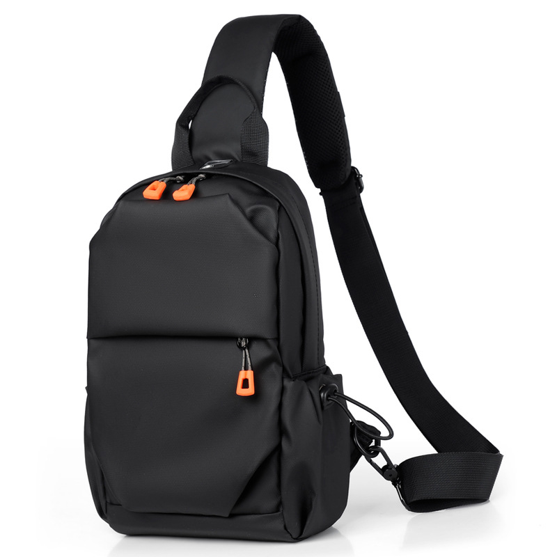 Casual chest bag, men's crossbody bag, outdoor sports and running shoulder bag, lightweight waterproof, Korean-style trendy youth backpack Item Picture