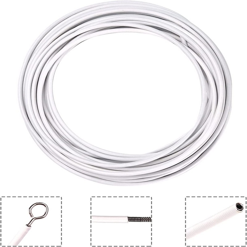 Cross-border 6/10/15-meter plastic-coated spring rope sleeve, white high-strength pull rope, sheep eye ring metal buckle curtain accessories Application Scenario