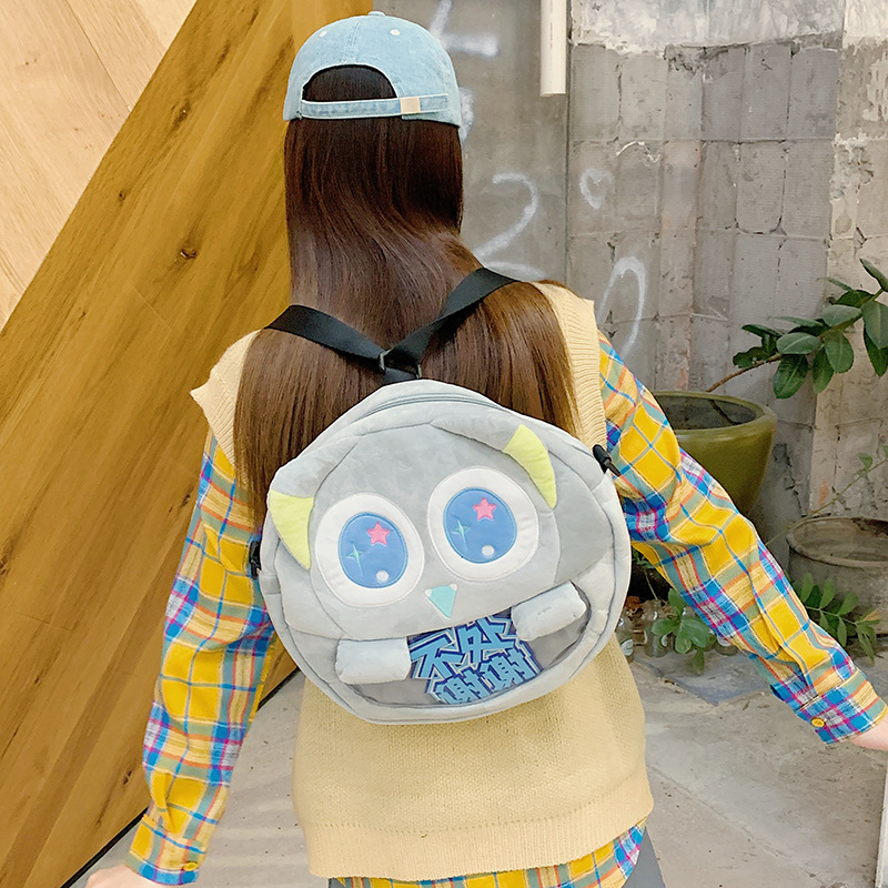 Children's fluffy backpack 2024 new autumn and winter fashion single-shoulder bag for female students, versatile and personalized smug pain bag details Picture