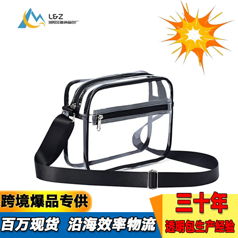 Cross-border hot promotion: Transparent crossbody bag, portable travel wallet bag, cosmetic storage box, factory direct sales full figure