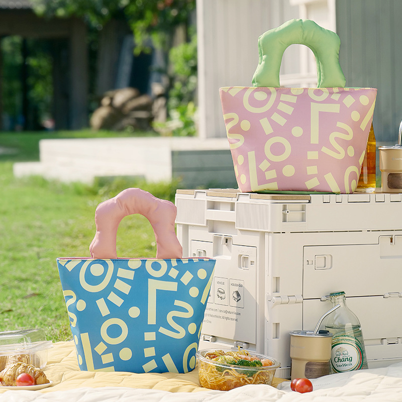 Cute and fun portable storage bags, outdoor bento bags, water-resistant travel storage bags, portable lunch boxes for work and students details Picture