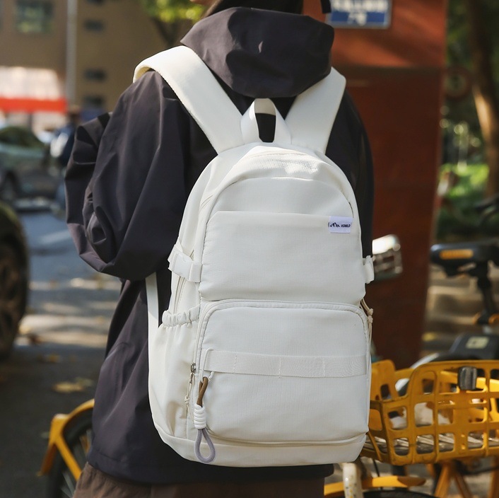 Male schoolbag, Korean version of high school Central Injuku ulzzang, large capacity solid color backpack for college students, couple computer backpack full figure