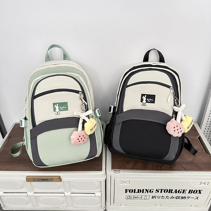 Junior high school students' schoolbag, Japanese-style primary school students' color-matched large-capacity backpack, cute, lightweight, lightweight and durable backpack full figure