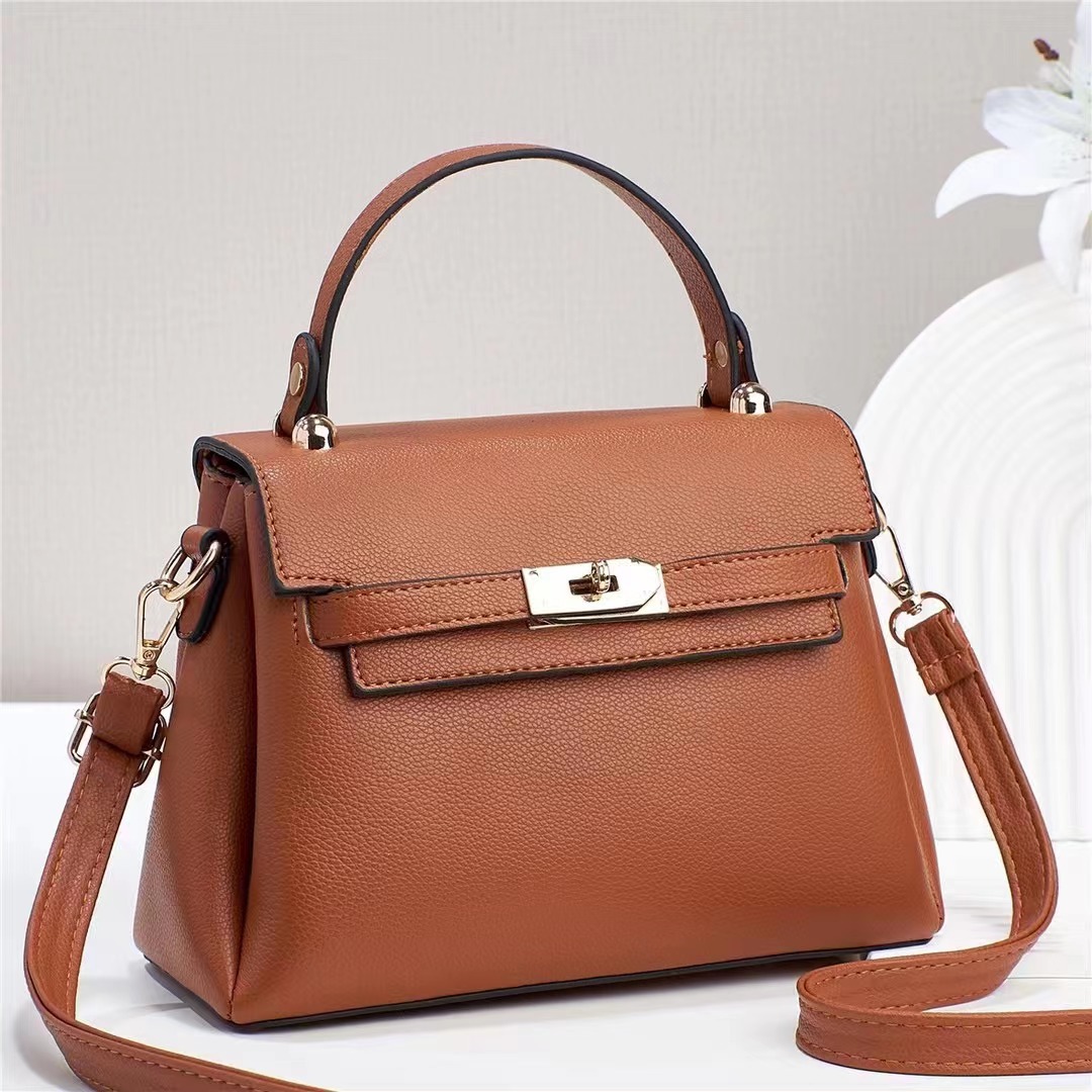 Cross-border new women's bag 2023 New trendy Korean style, versatile lockup crossbody single-shoulder bag, hand-carry fashionable Kelly bag Item Picture