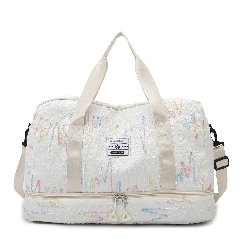 Short-distance travel bag, women's large-capacity independent shoe compartment, luggage storage bag, suitcase with pull handle, single-shoulder crossbody handbag Item Picture