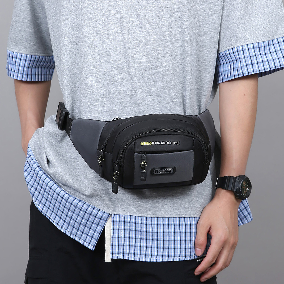 Factory wholesale of fashionable new waist bags for men and women, outdoor sports and fitness bags, cycling mobile phone bags, trendy and versatile chest bags Application Scenario