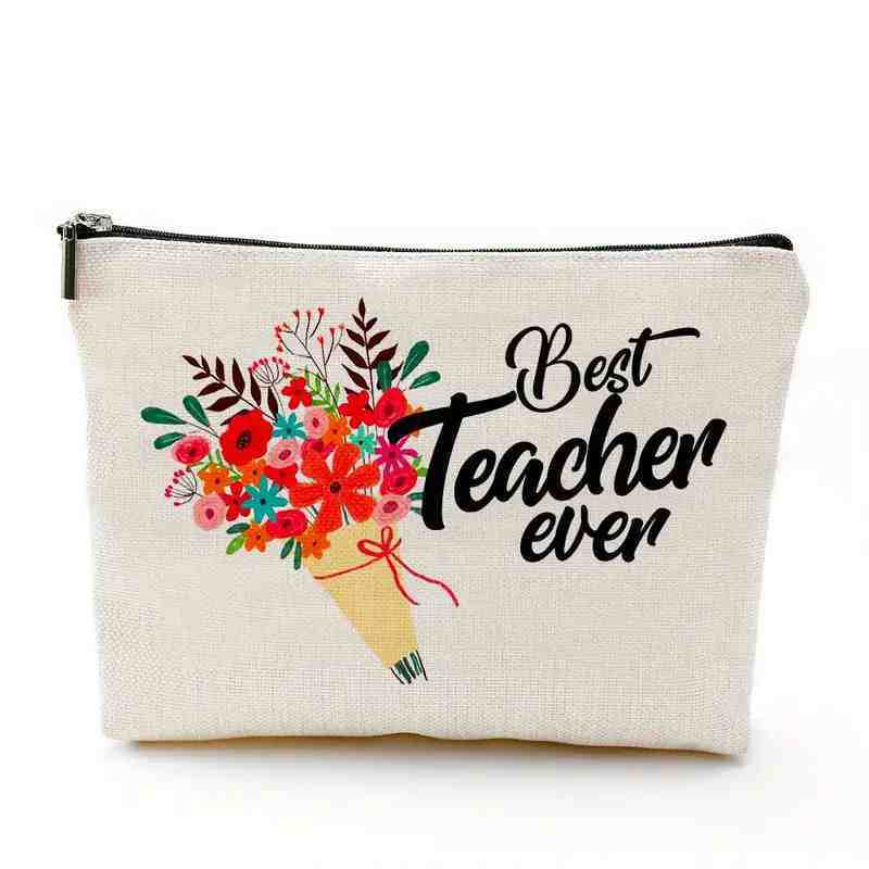 Cross-border temu best-selling portable makeup bags, teacher gifts, zipper bags, waterproof linen storage bags, storage bags and small bags Specification drawing