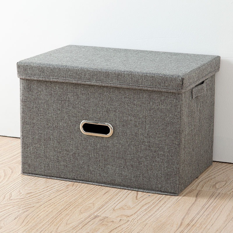 Cotton and linen top and bottom cover storage box, clothes organization box, clothes basket storage cabinet, home fabric toy storage box box full figure
