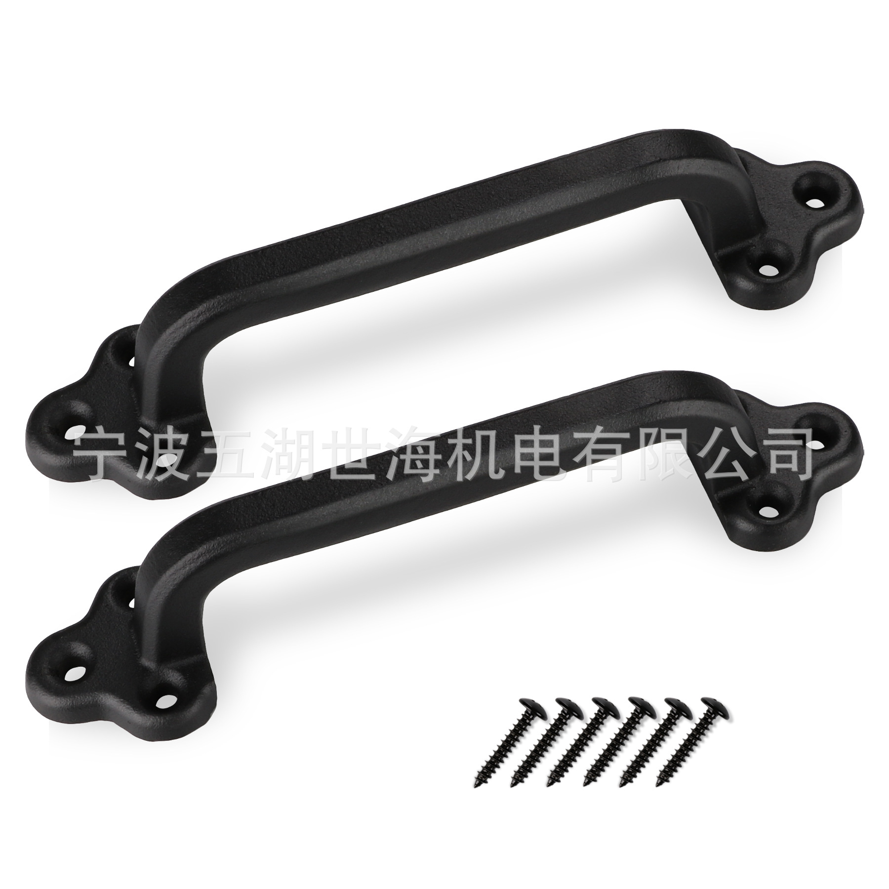 American-style barn door handles, sliding doors, cabinet doors, sliding doors, cast iron doors, matte black handles, factory direct sales details Picture