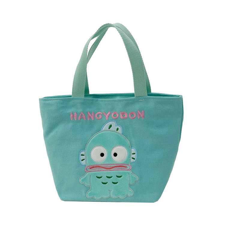 New cartoon embroidered canvas makeup bag, coin purse, Kuromi large-capacity storage bag, Cinnamon Dog small square bag Item Picture