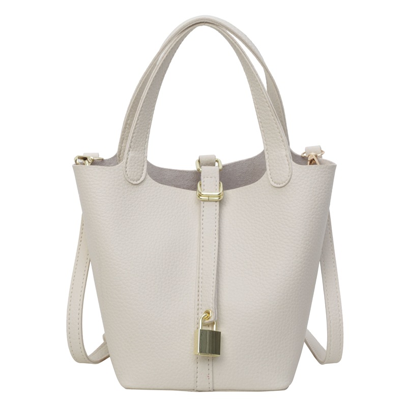 High-end texture lychee pattern basket bag for women, 2024 new versatile commuter mother-and-child bag, fashionable single-shoulder crossbody bag Item Picture