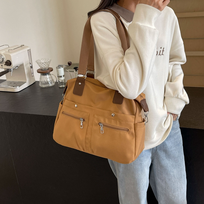 Large-capacity fashionable commuter tote bag 2025 new style canvas versatile shoulder bag trendy casual travel handbag Specification drawing