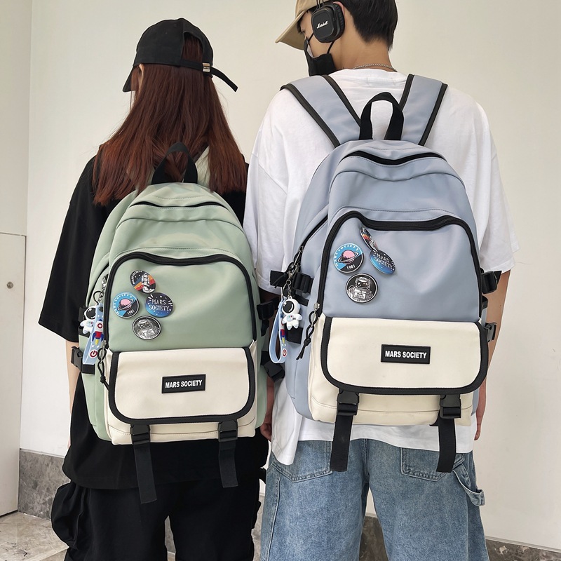 Trendy Japanese-style backpacks for junior high school, senior high school and university, men's and women's backpacks for casual sports, large-capacity schoolbags, and ins couple backpacks full figure