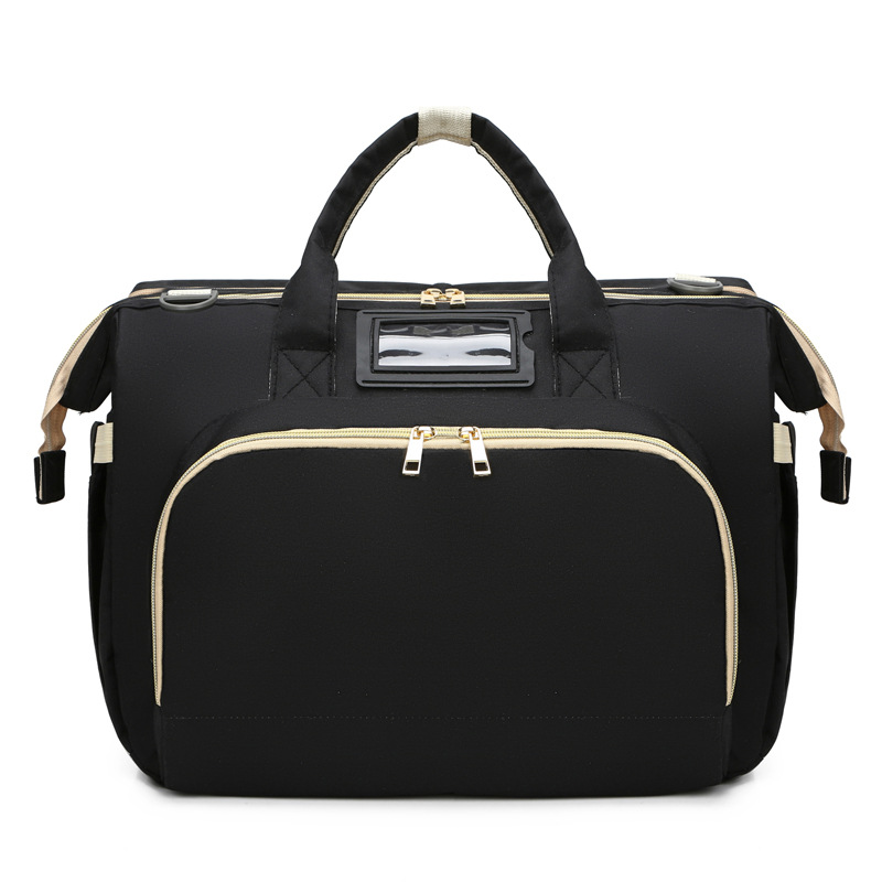 2025 New Mom Bag, folding baby bag, double-shoulder horizontal bed bag, convenient, large capacity, multi-purpose mom bag Item Picture