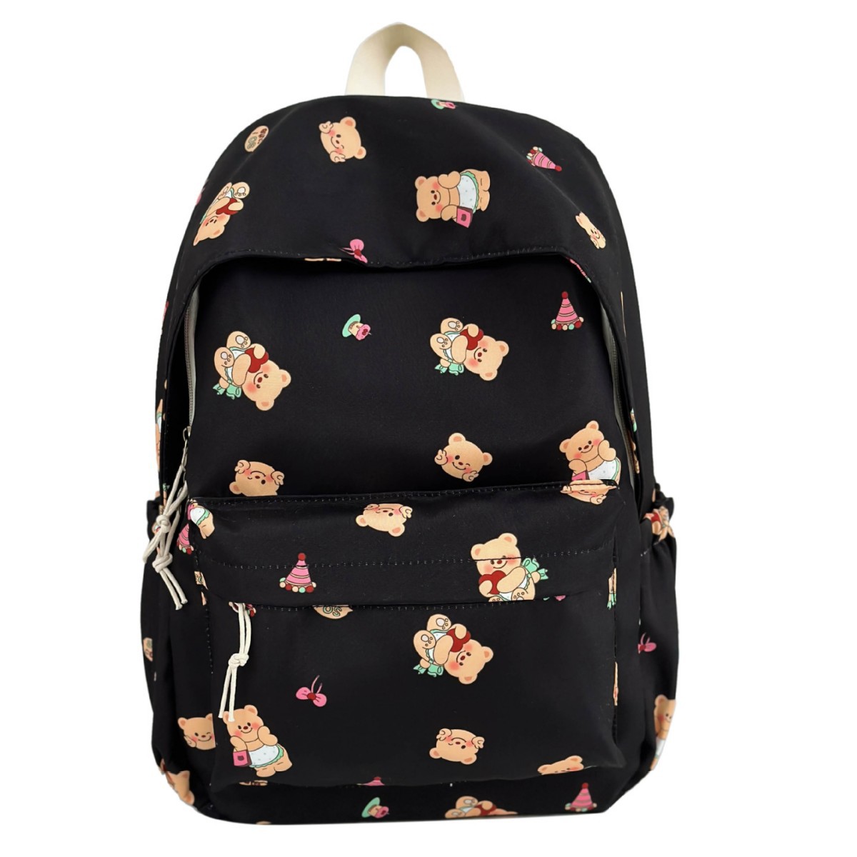Korean version cute and soft girl, junior high school student bear schoolbag 2024 new style, fresh and clean high school and college student backpack Item Picture