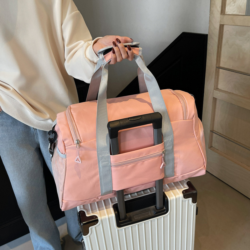 Logo-printable travel bag, large-capacity, lightweight and simple handbag, luggage bag, dry and wet separation sports and fitness bag details Picture
