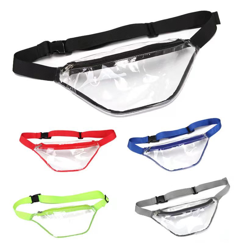 Wholesale of cross-border fashion waterproof waist bags, transparent PVC men's and women's chest bags, simple outdoor sports beach bags full figure