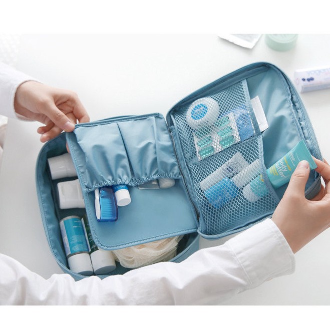 New Korean printed travel makeup bag, lotion dispensed travel toiletry bag, waterproof travel storage and organization bag details Picture