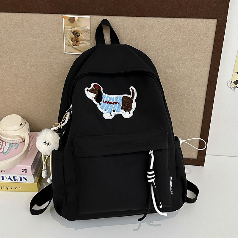 New cartoon schoolbag, cute cartoon Dachshund for junior high school students, large-capacity backpack, and backpack for high school girls attending classes details Picture