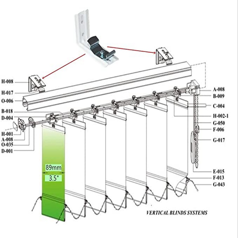 Cross-border retail curtain installation code accessory set, vertical blinds, vertical blinds, side installation, top installation code installation bracket Item Picture