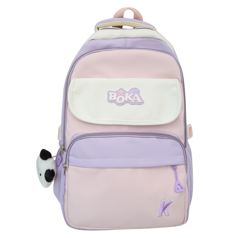 A large-capacity, multi-compartment, lightweight and simple backpack for female college students, a travel computer backpack for junior high school and senior high school students Item Picture