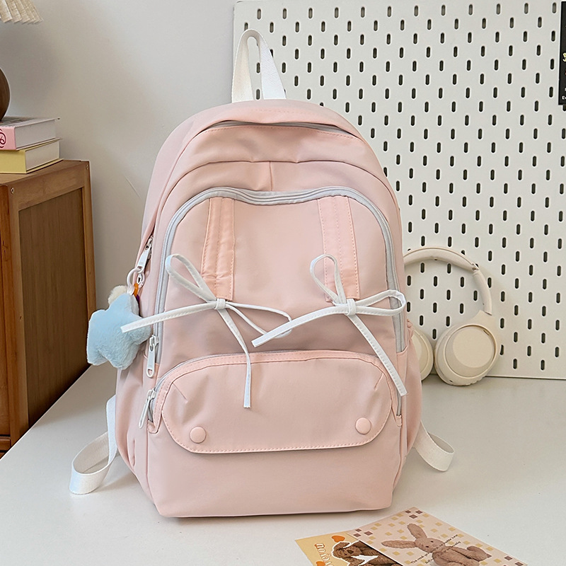 New pleated drawstring bow design schoolbag for female junior high school, senior high school and college students traveling on backpacks Specification drawing