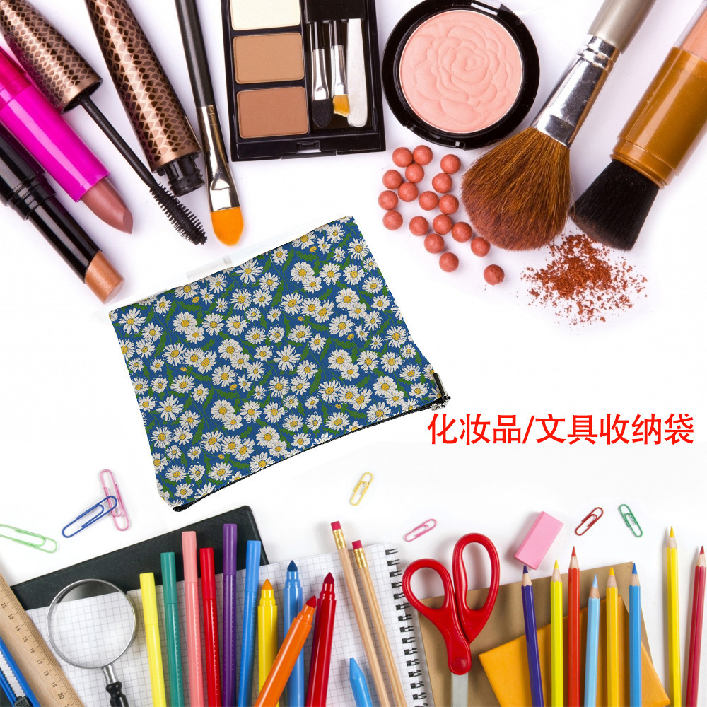 The best-selling Taylor waterproof linen cosmetic bag, loose change toiletries and portable zipper storage bag on cross-border Amazon temu details Picture