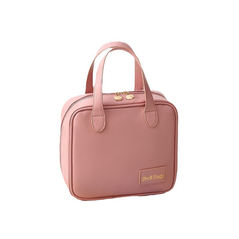 High-quality PU hand-held cosmetic bag with a high-end feel, large-capacity hand-held square-shaped waterproof toiletries storage bag Item Picture