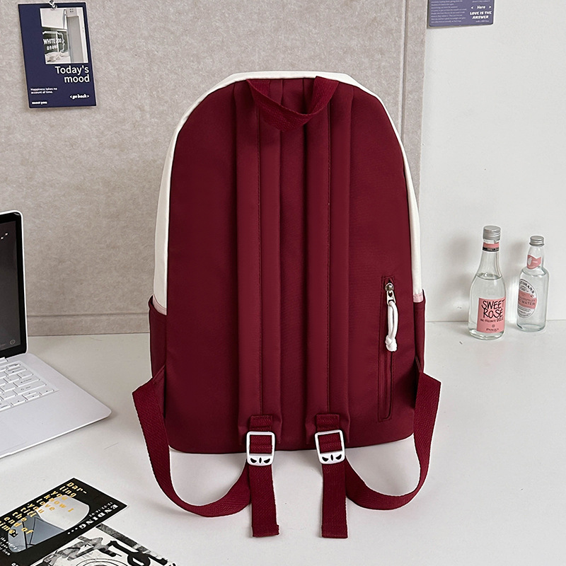 Casual couple backpack, simple and large-capacity student backpack, Korean style, fashionable and versatile, high appearance level college student schoolbag Specification drawing