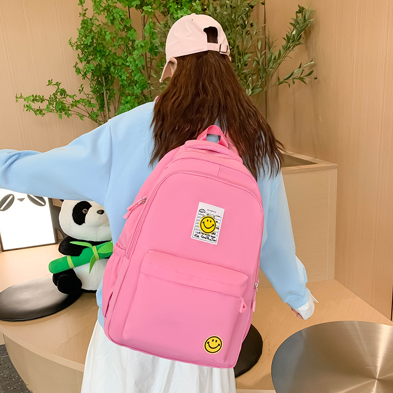 2025 New Japanese-style schoolbag for girls and middle school students, simple solid color, versatile ins fresh forest style backpack Specification drawing