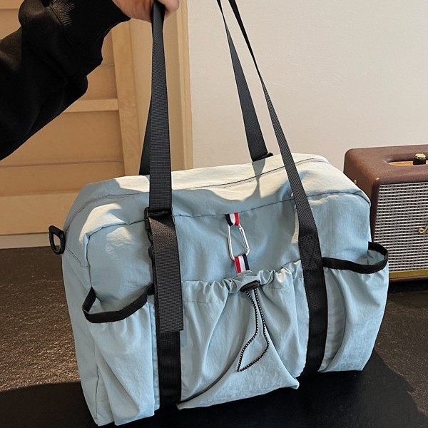 Multi-functional Korean-style casual fabric bag, lightweight large bag, large capacity, short business trip and travel single-shoulder bag, portable handbag Specification drawing