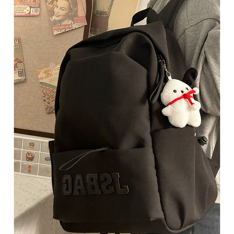 New cross-border campus backpack, simple computer backpack, high-capacity schoolbag for high school and college students, travel backpack full figure