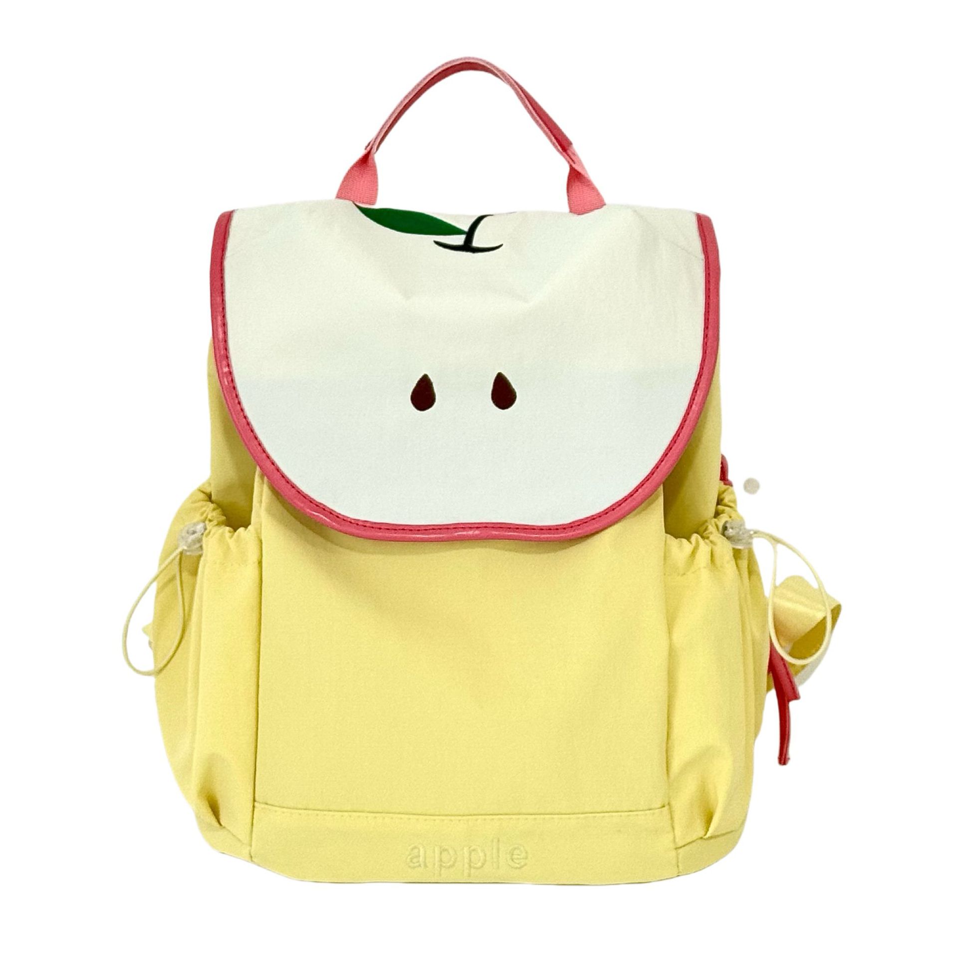 The new summer dopamine color-blocking guava backpack is a versatile and cute schoolbag for college girls and commuters Item Picture