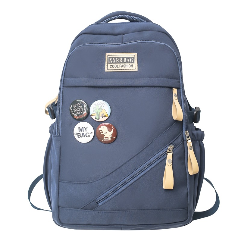 New fashionable and retro schoolbag, large-capacity, dirt-resistant backpack for college girls, lightweight computer bag, outdoor travel bag Item Picture