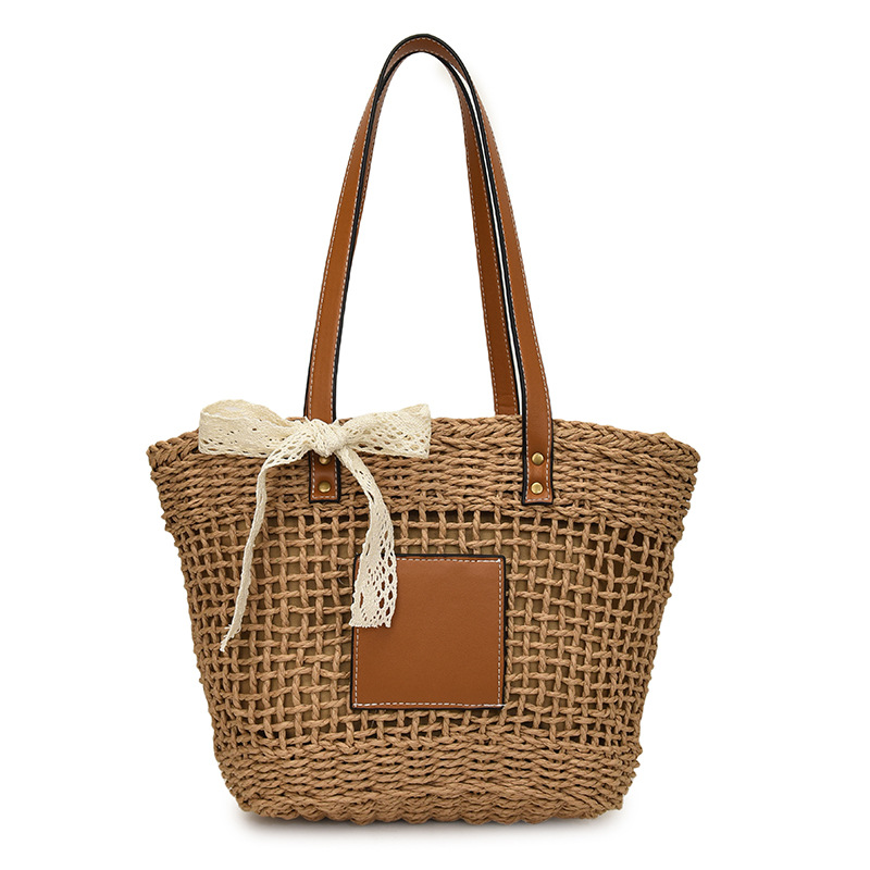 2025 New style straw woven bag, fashionable single-shoulder hand-woven bag, women's rattan woven bag, versatile square vegetable basket bag Item Picture