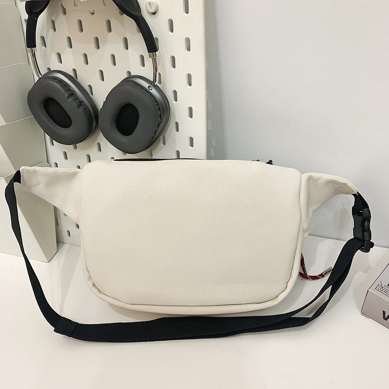 Men's crossbody bag, Korean hip-hop street trend chest bag, sporty couple style, trendy brand, large-capacity student single-shoulder bag Specification drawing