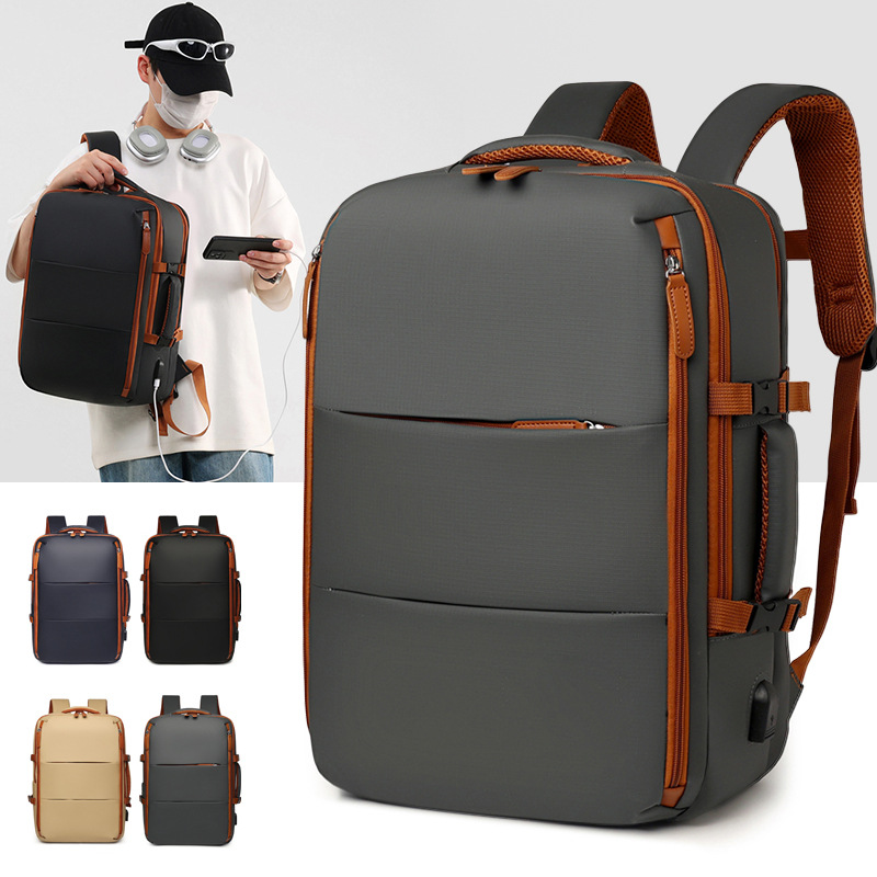 New cross-border high-end men's computer backpack, large-capacity casual business backpack, commuting, business trip and travel bag full figure