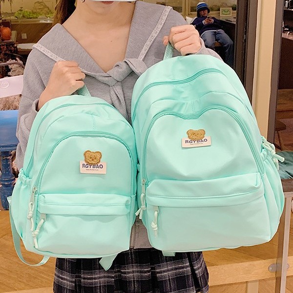 Junior high school student backpack: Korean Instagram cream yellow forest style, versatile, high appearance level girl backpack, high school student backpack Application Scenario