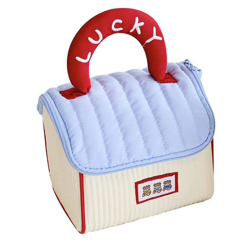 Cute house makeup bag, water-repellent polyester toiletry bag, travel portable handbag, large-capacity storage bag Item Picture