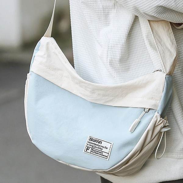 Japanese-style casual crossbody bag, fashionable canvas sports single-shoulder phone bag, 2025 new trendy dumpling bag, travel backpack Specification drawing