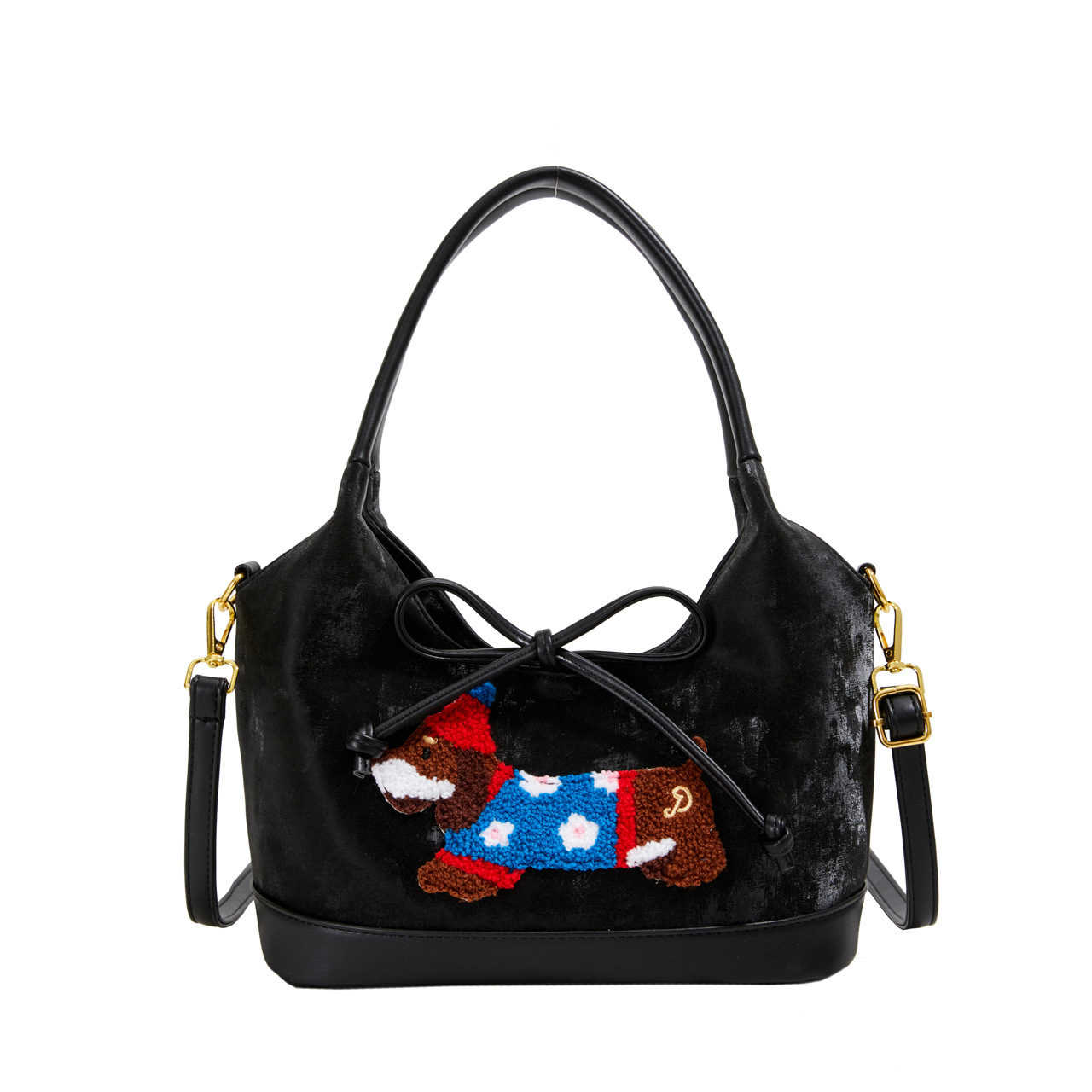 Cute girl's hand-held bag, Dachshund decal crossbody bag, 2025 new style single-shoulder bag, large capacity, versatile women's bag Item Picture