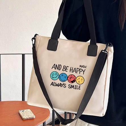 Large-capacity student commuting tote bag 2025 New style artistic ins sailing cloth bag commuting single-shoulder cloth bag details Picture