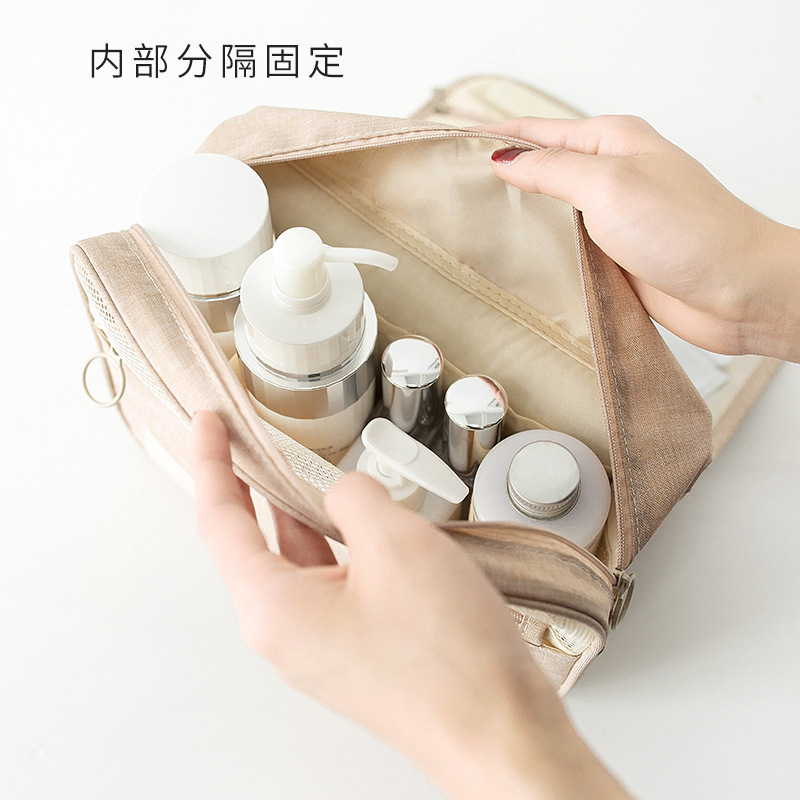 Dry and wet separation portable travel hook toiletry bag, Oxford cloth portable large-capacity toiletry and makeup bag wholesale details Picture